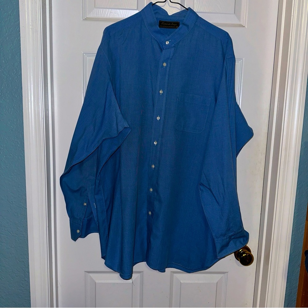 Corporate Image XXL/XXXL button Up Shirt Blue Dress Tailored From Tom James